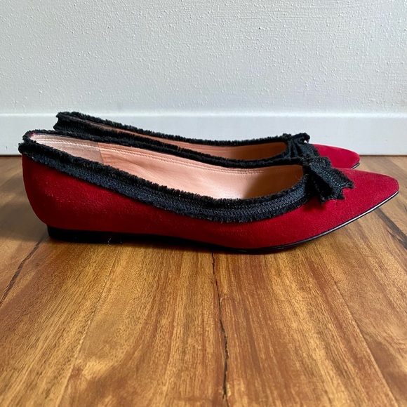 Marc By Marc Jacobs Red Suede Ribbon Flats - Picture 5 of 12